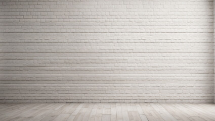 white brick wall and white laminate flooring. photo background, background for photos, wall-floor