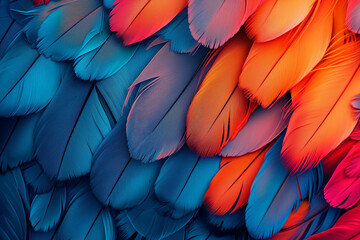 Creative colorful bird feathers background
