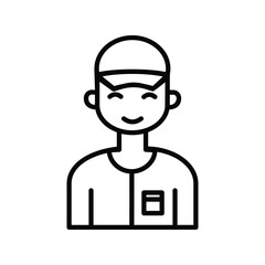 delivery man icon with white background vector stock illustration