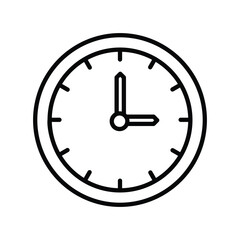 clock icon with white background vector stock illustration