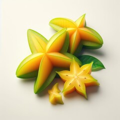 starfruits  on a white background