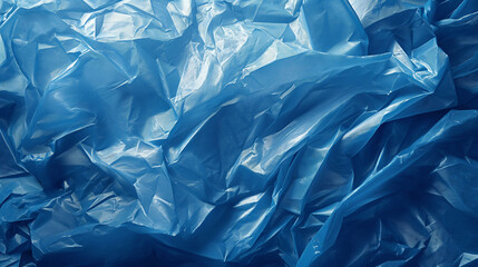 A Pile of Blue Plastic Bags on a Table