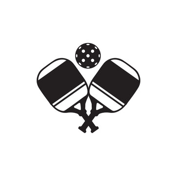 recommend clip art: Pickleball paddle with ball flat vector icon for sports vector