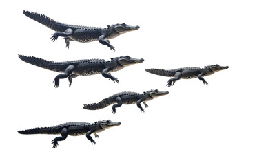 Fototapeta premium Crocodiles isolated transparency background.