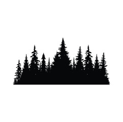 Pine tree silhouette vector illustration