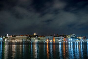 Brindisi, Brindisi province, Puglia, Italy, view of the city waterfront - obrazy, fototapety, plakaty