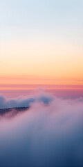 Vertical dreamy cloudscape in soft calm pastel colors