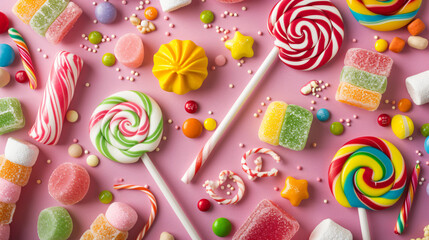 Colorful candies lollipops - Powered by Adobe