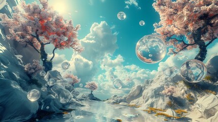 Whimsical Dreams: Floating Objects in Ultra Realistic 8K - Fantasy Art