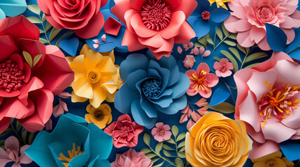 Colorful paper flowers.