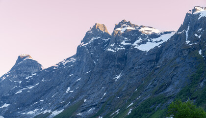 Troll Wall or Trollveggen is part of the Trolltindene mountain range in the Romsdalen valley in the commune of Rauma in the county of Møre og Romsdal in Norway