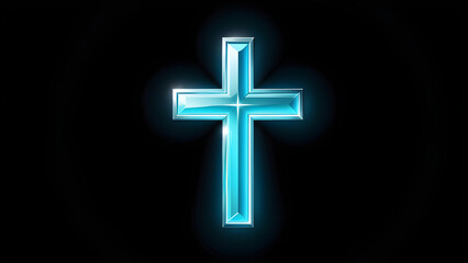 cross clipart on a black background. with black copy space. cross on a black background