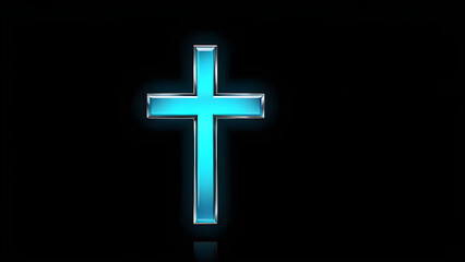 Fototapeta premium cross clipart on a black background. with black copy space. cross on a black background