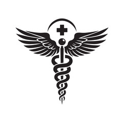 CADUCEUS SYMBOL VECTOR, MEDICAL AND HEALTH-RELATED ICON