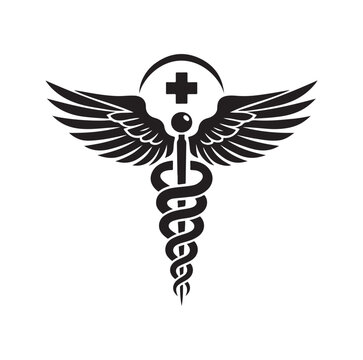 CADUCEUS SYMBOL VECTOR, MEDICAL AND HEALTH-RELATED ICON