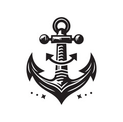 Anchor icon vector silhouette illustration