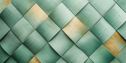 Pattern Design Background with Premium Feel in Light Green and Gold Gradient Elements Style created with Generative AI Technology