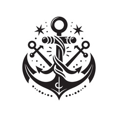Anchor icon vector silhouette illustration