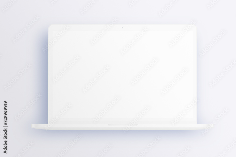 Wall mural notebook lcd monitor personal computer isolated template mono block. blank laptop screen mockup fram