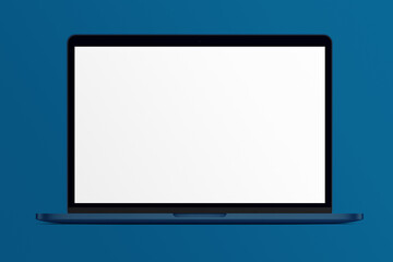 Notebook LCD monitor personal computer isolated template mono block. Blank laptop screen mockup frame display to showcase website design project.