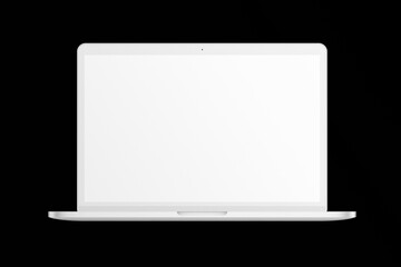 Notebook LCD monitor personal computer isolated template mono block. Blank laptop screen mockup...