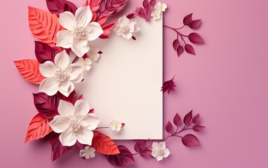 International Womens Day 8 march with frame of flower