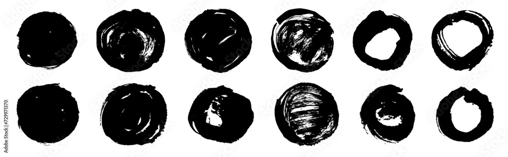 Canvas Prints grungy vector black ink brush scribble collection. hand drawn textured punk style shapes. artistic c