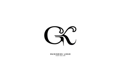 GK, KG, G, K, Abstract Letters Logo mONOGRAM