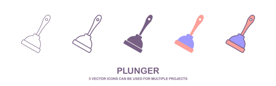 Plunger icon, vector illustration. Flat design style. vector plunger icon illustration isolated on white, plunger icon. plunger icons graphic design vector symbols.