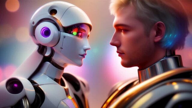 human and robot romantic couple