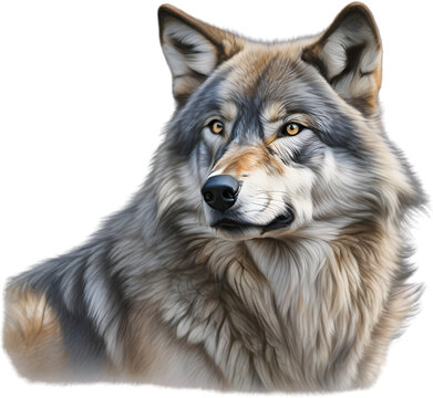 Gray Wolf, colored-pencil sketch of Gray Wolf.