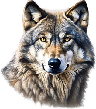 Gray Wolf, colored-pencil sketch of Gray Wolf.