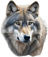 Fototapeta premium Gray Wolf, colored-pencil sketch of Gray Wolf.