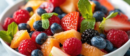 Obraz premium Mixed fruit and berry dish.
