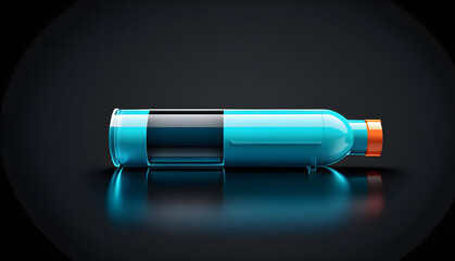3d inhaler isolated on a black background. with black copy space
 - obrazy, fototapety, plakaty