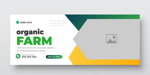 Agriculture farming service cover and  social media post lawn gardening colorful bundle template 