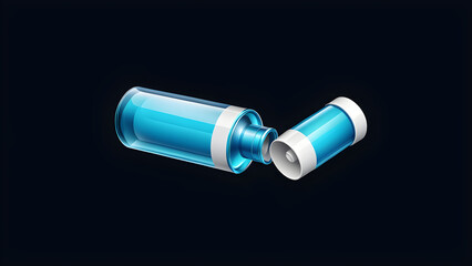 3d inhaler isolated on a black background. with black copy space
