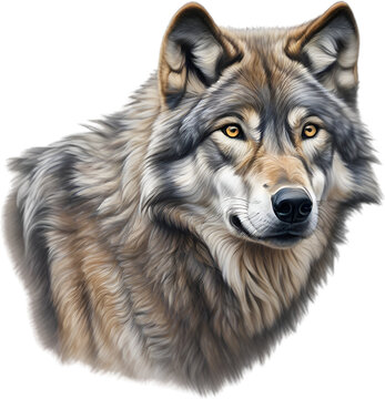Gray Wolf, colored-pencil sketch of Gray Wolf.