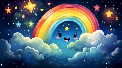 funny cartoon rainbow