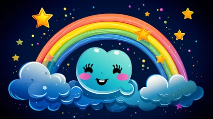 Foto op Plexiglas funny cartoon rainbow © Johnu