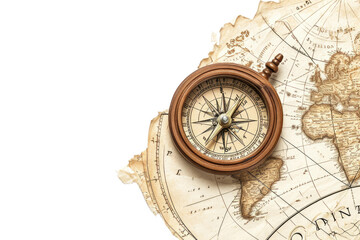 Compass Rose Nautical Chart Isolated on Transparent Background