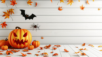 Naklejka na ściany i meble Halloween Pumpkin Bat