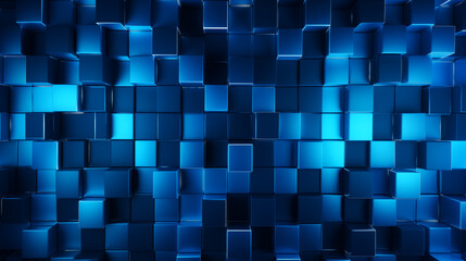 Abstract geometric blue cubes metal pattern. Futuristic high-tech metallic texture background design for tech companies. Geometrical technological backdrop textured wallpaper patterned
