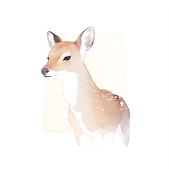 Baby deer watercolor portrait