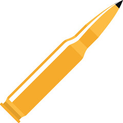 Rifle Cartridge Isolated Icon in Flat Style. Vector Illustration.