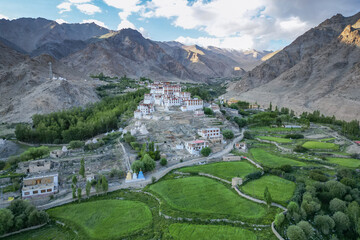 Fototapeta na wymiar likir monastery, aerial view, Ladakh, Northern India, Himalayas, India