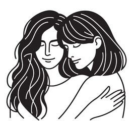 Two Women Hugging Female Friendship