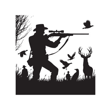 recommend clip art: Hunting Man Silhouette vector silhouette