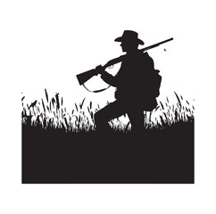 Hunting Man Silhouette vector silhouette