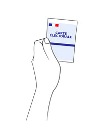 main qui tient une carte &eacute;lectorale pour des &eacute;lections 